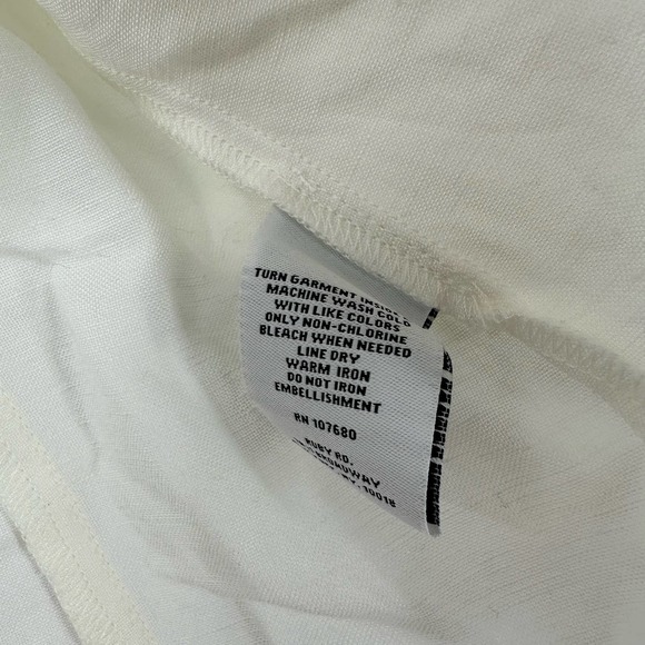 Ruby Rd size 16 linen blend white‎ light weight jacket embellished front - Picture 6 of 6